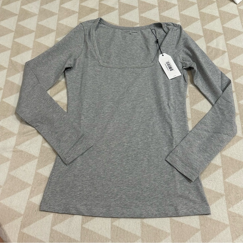 Universal standard gray long sleeve square neck shirt